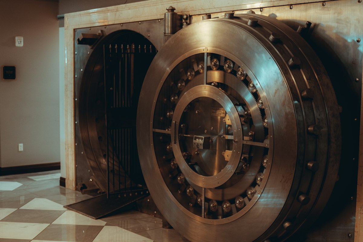 Reference photo: an open bank-vault door in Sioux Falls, United States; not a Nigerian bank or the reported recapitalisation programme.