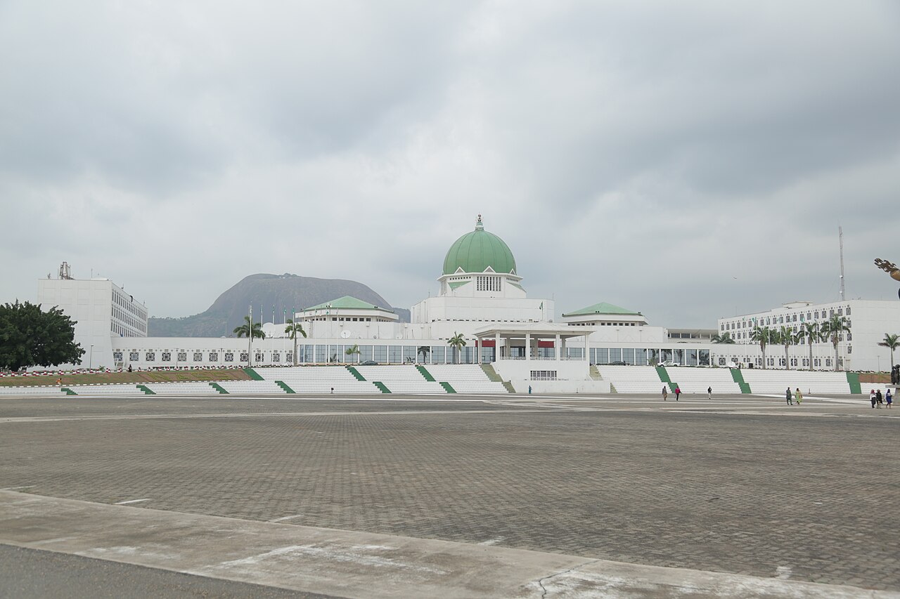 The National Assembly building in Abuja, Nigeria. Reference photograph from 2018, not the June 2025 tax-law signing.