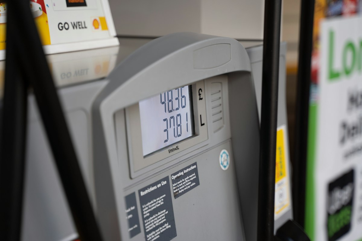Reference photo: a petrol-station pump display; any visible prices are from the photograph, not current Nigerian fuel prices.
